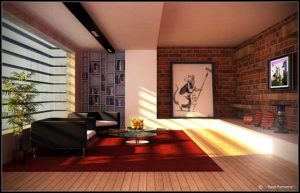 Artistic and Intellectual Living Rooms warm