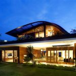 Awesome and Unusual Home Design at night view