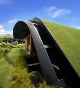 Awesome and Unusual Home Design with green roof