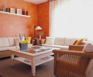 Beautiful and Bright orange Living Room Design Ideas