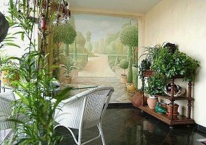 Colorful and Attractive Wall Mural Decorating Ideas at terrace