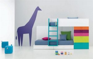 Colorful and Eye catching Baby Room Inspiration with giraffe walls