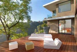 Contemporary California House Design Outdoor Patio deck