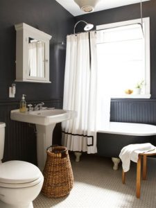 Cool and calm black bathroom design on awesome Residence in Toronto