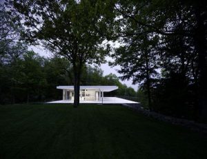 Delightful White Villa Design at night