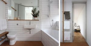 Delightful bathroom on Scandinavian Home Design by Linea Studio in England