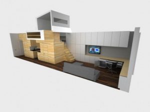 Side look design of Awesome Space Maximization square feet Small Studio Apartment x