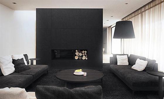 Sofa set Black and White Interior Design