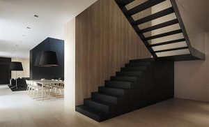 Staircase Black and White Interior Design