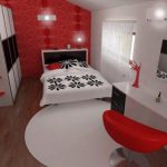 creative and Unique Bedroom Design in Black Red and White