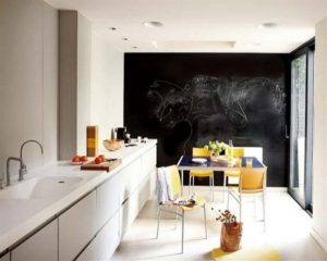 kitchen Design ideas by MiCasa with big black board on the wall x