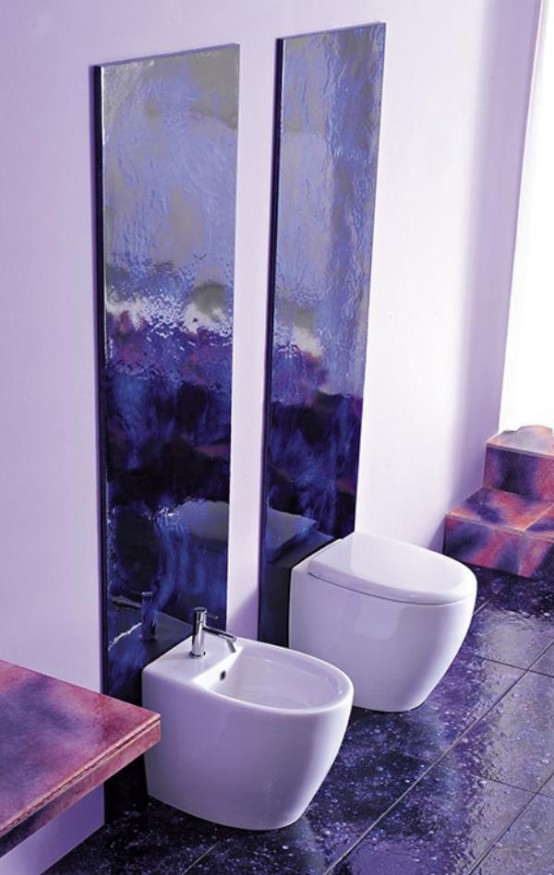 Bathroom tiles with Contemporary Violet Interior Design Ideas inspirartion