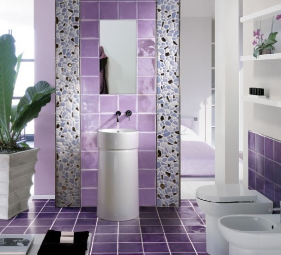 Bathroom with Contemporary Violet Interior Design Ideas inspirartion