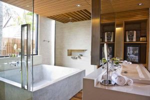 Beachfront Villa with cool and elegant bathroom design ideas