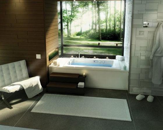 Contemporary Romantic Bathroom Design with Spa Like Bathtub natural