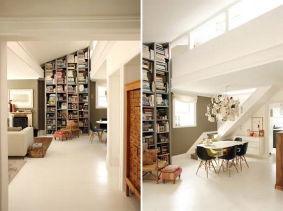 Contemporary Warm Interior Design with Neutral Color Scheme Bookselves