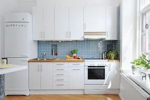 Cool and Cozy White Swedish Apartments Ideas kitchen set