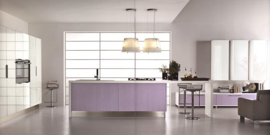 Kitchen with Contemporary Violet Interior Design Ideas inspirartion