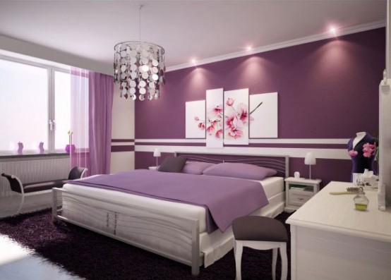 Master bedroom with Contemporary Violet Interior Design Ideas inspirartion