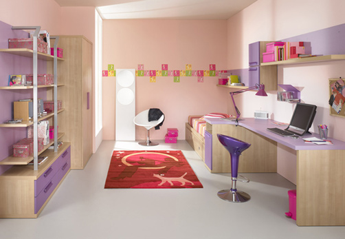 Study room with Contemporary Violet Interior Design Ideas inspirartion