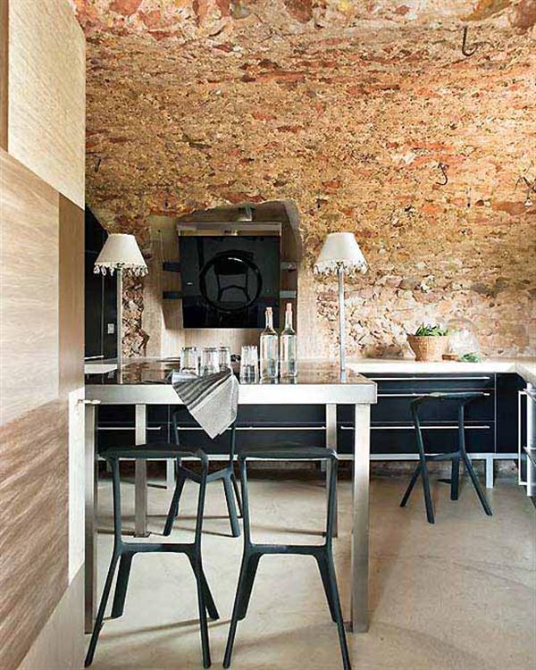 Creative Home with Rustic Design Interior in Ampurdan dinningroom
