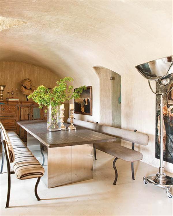 Creative Home with Rustic Design Interior in Ampurdan indoor terrace