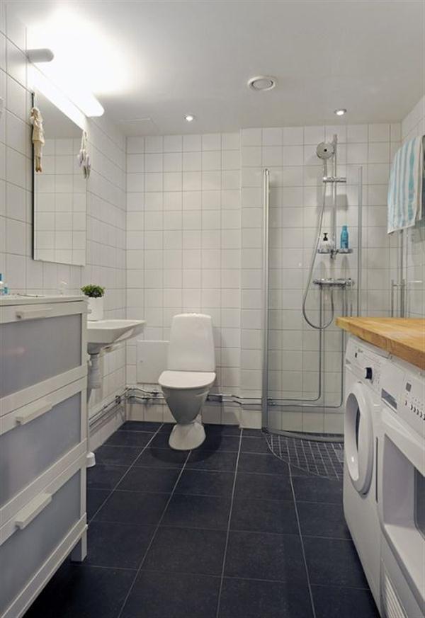 Minimalist white bathroom Design Ideas in Sweden
