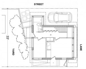 The Mendoza Lane House ground floor siteplan