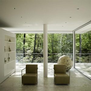 White Villa Design with simpleand unique concept