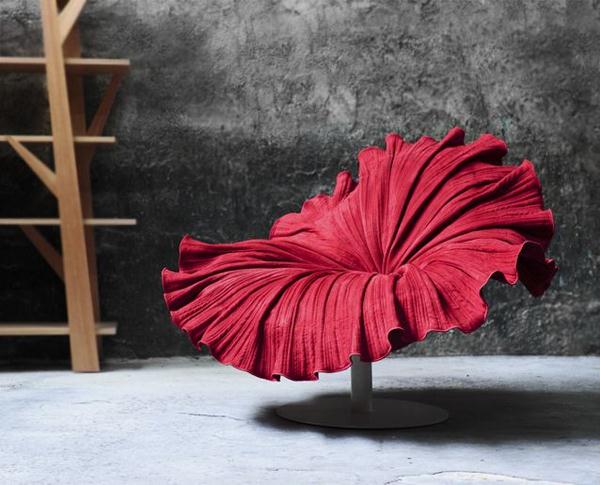Awesome red Blossom Flower Chair by Kenneth Cobonpuere
