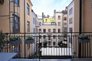 Elegance Apartment Design in Stockholm terrace view