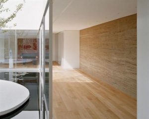 Elegant and Modern White Germany House Design Inside Pond