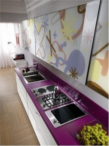 Eye catching and Cute violet Kitchen Design Ideas by Scavolini