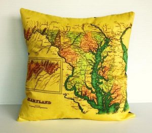 Funny and Delightful yellow Map Pillows by Bearded Pigeon