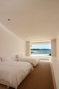 Futuristic White Beach Home in Dominican Republic bedroom