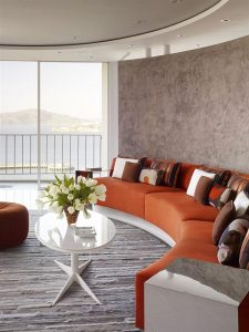 Unique livingroom Design Ideas in Creative semi circular apartment