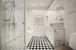 all white bathroom Design on wonderful residence at Stockholm