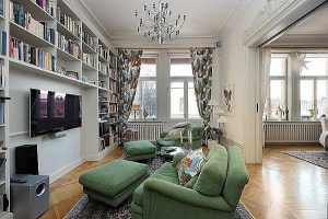 cozy reading corner design on home with Classical Swedish Style