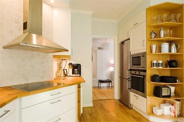 kitchen Apartment Design with wooden materials appliance