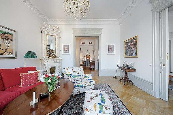 wonderful Apartment interior Design with Classical Swedish Style in Sweden